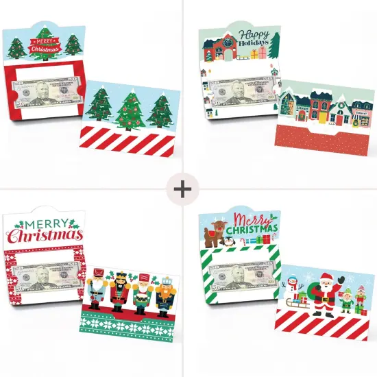 Big Dot of Happiness Merry Christmas Cards - Assorted Holiday Money and Gift Card Holders - Set of 8 {4}