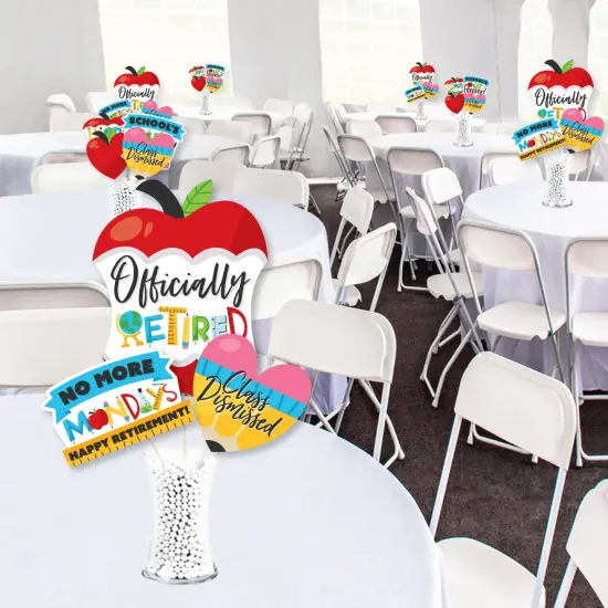 Big Dot of Happiness Teacher Retirement - Happy Retirement Party Centerpiece Sticks - Showstopper Table Toppers - 35 Pieces {3}