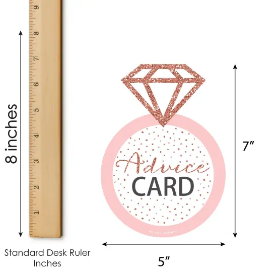 Big Dot of Happiness Bride Squad - Ring Wish Card Rose Gold Bridal Shower or Bachelorette Party Activities - Shaped Advice Cards Game - Set of 20 {6}