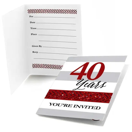 Big Dot of Happiness We Still Do - 40th Wedding Anniversary - Fill In Anniversary Party Invitations (8 count) {1}