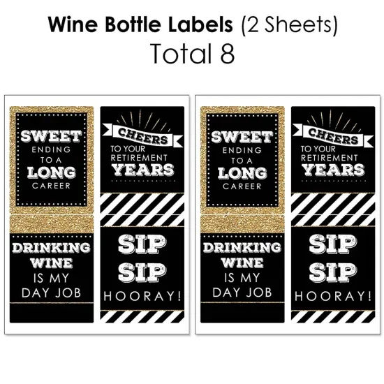 Big Dot of Happiness Happy Retirement - Retirement Party Decorations - Beverage Bar Kit - 34 Pieces {6}