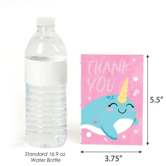 Big Dot of Happiness Narwhal Girl - Under The Sea Baby Shower or Birthday Party Thank You Cards (8 count) {4}