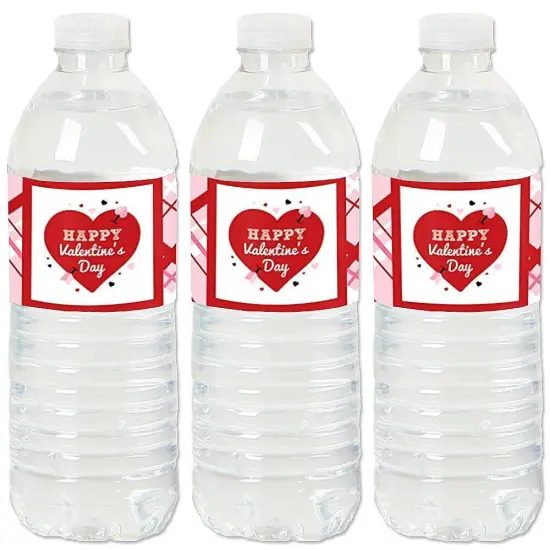 Big Dot of Happiness Conversation Hearts - Valentine's Day Party Water Bottle Sticker Labels - Set of 20 {1}