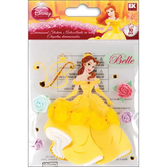 EK Success Disney Princess Dimensional Stickers - Belle, 10pcs {1}