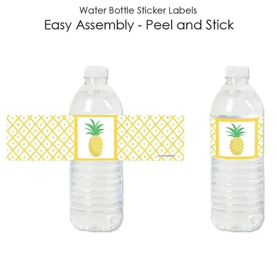 Big Dot of Happiness Tropical Pineapple - Summer Party Water Bottle Sticker Labels - Set of 20 {3}