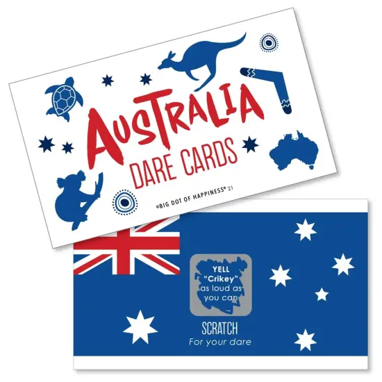 Big Dot of Happiness Australia Day - G'Day Mate Aussie Party Game Scratch Off Dare Cards - 22 Count {1}
