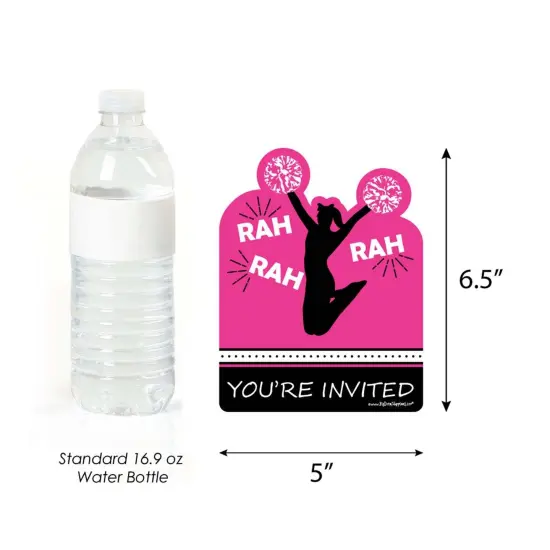 Big Dot of Happiness We've Got Spirit - Cheerleading - Shaped Fill-in Invitations - Birthday Party Invitation Cards with Envelopes - Set of 12 {6}