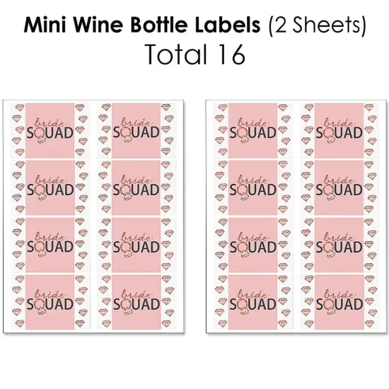 Big Dot of Happiness Bride Squad - Rose Gold Bridal Shower or Bachelorette Party Decorations - Beverage Bar Kit - 34 Pieces {4}