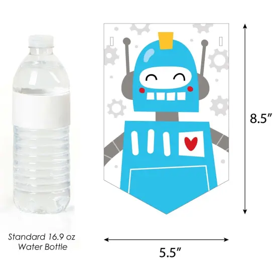 Big Dot of Happiness Gear Up Robots - Birthday Party or Baby Shower Bunting Banner - Party Decorations - Party Like A Robot {3}