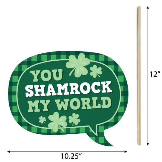 Big Dot of Happiness Funny Shamrock St. Patrick's Day - Saint Paddy's Day Party Photo Booth Props Kit - 10 Piece {6}