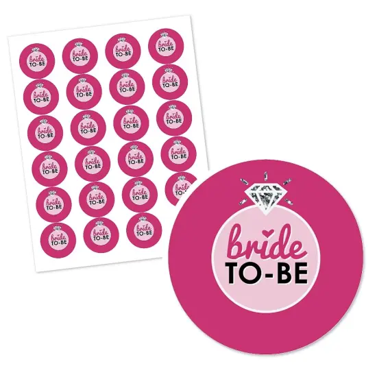 Big Dot of Happiness Bride-To-Be - Bridal Shower & Classy Bachelorette Party Circle Sticker Labels - 24 Count {3}