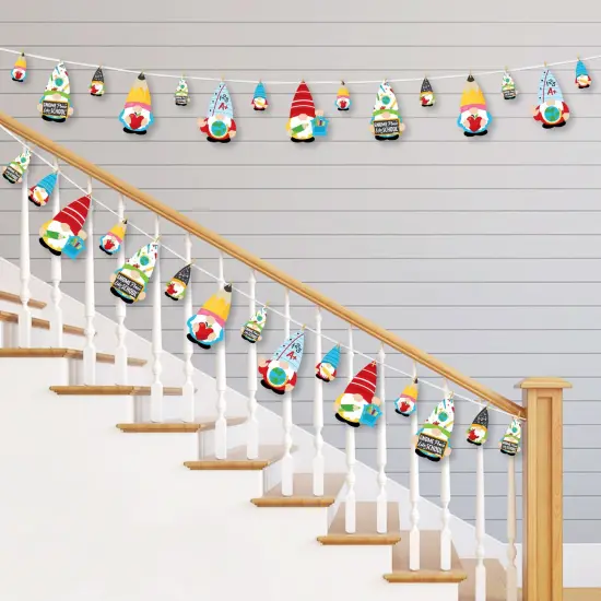 Big Dot of Happiness School Gnomes - Teacher and Classroom DIY Decorations - Clothespin Garland Banner - 44 Pieces {3}