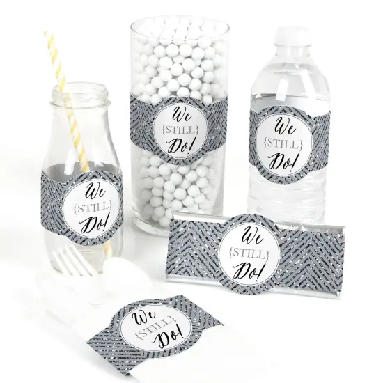 Big Dot of Happiness We Still Do - 25th Wedding Anniversary - DIY Party Supplies - Wedding Anniversary Party DIY Wrapper Favors & Decor - Set of 15 {1}