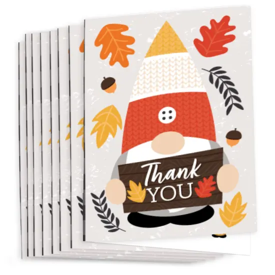 Big Dot of Happiness Fall Gnomes - Autumn Harvest Party Thank You Cards (8 count) {3}