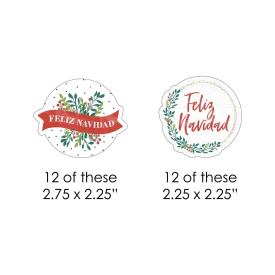 Big Dot of Happiness Feliz Navidad - Shaped Holiday and Spanish Christmas Party Cut-Outs - 24 Count {3}