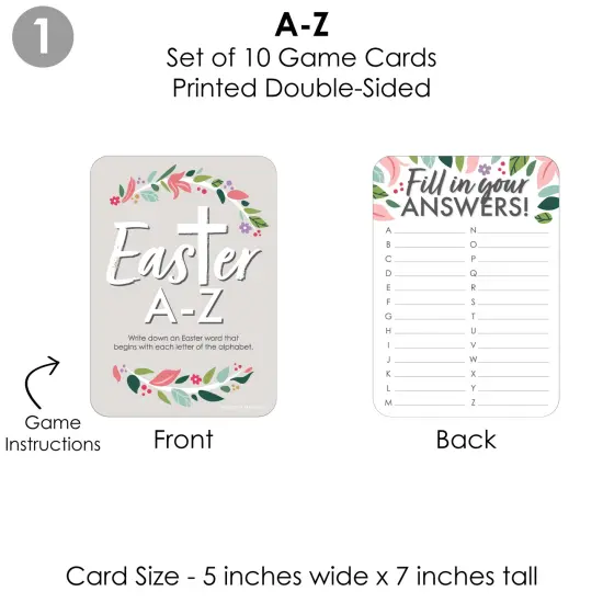 Big Dot of Happiness Religious Easter - 4 Christian Holiday Party Games - 10 Cards Each - Gamerific Bundle {6}