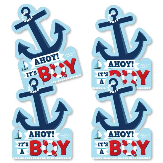 Big Dot of Happiness Ahoy It's a Boy - Anchor Decorations DIY Nautical Baby Shower Essentials - Set of 20 {3}