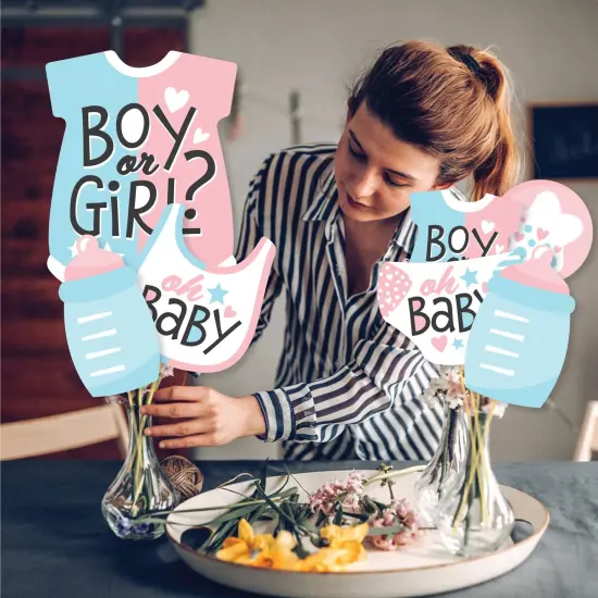 Big Dot of Happiness Baby Gender Reveal - Team Boy or Girl Party Centerpiece Sticks - Showstopper Table Toppers - 35 Pieces {4}