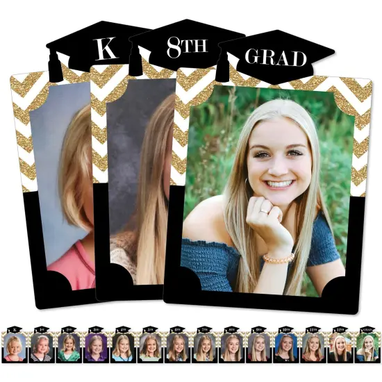 Big Dot of Happiness Gold Graduation 8 x 10 inches K-12 School Photo Holder - DIY Party Decor - Picturific Display {1}