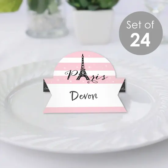 Big Dot of Happiness Paris, Ooh La La - Paris Themed Baby Shower or Birthday Party Tent Buffet Card - Table Setting Name Place Cards - Set of 24 {3}