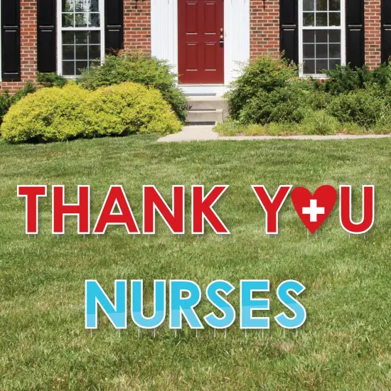Big Dot of Happiness Thank You Nurses - Yard Sign Outdoor Lawn Decorations - Nurse Appreciation Week Yard Signs - Thank You Nurses {1}