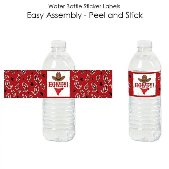 Big Dot of Happiness Western Hoedown - Wild West Cowboy Party Water Bottle Sticker Labels - Set of 20 {3}