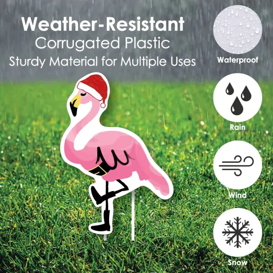 Big Dot of Happiness Flamingle Bells - Pink Flamingo Christmas Lawn Decorations - Outdoor Tropical Christmas Yard Decorations - 10 Piece {6}