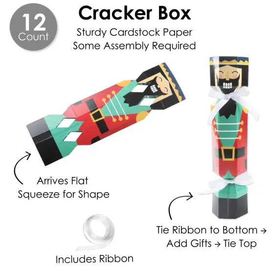 Big Dot of Happiness Christmas Nutcracker - No Snap Holiday Party Table Favors - DIY Cracker Boxes - Set of 12 {6}