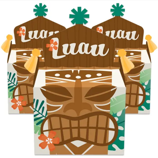 Big Dot of Happiness Tropical Luau - Treat Box Party Favors - Hawaiian Beach Party Goodie Gable Boxes - Set of 12 {4}