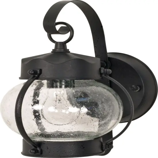 Nuvo 1-Light 11" Wall Onion Lantern w/ Clear Seed Glass in Textured Black {1}