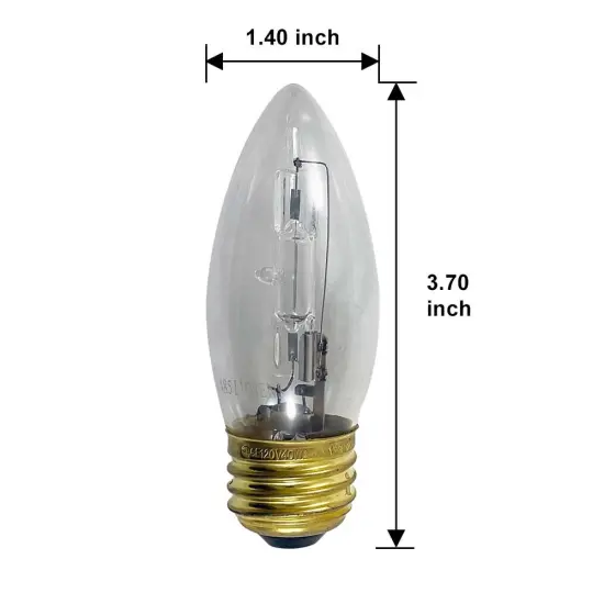GE 40w 120v B10 E26 Base Halogen Chandelier Bulb Warm White {2}