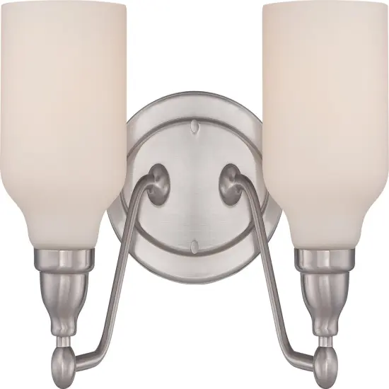 Kirk 2-Light Wall Mounted Vanity & Wall Light Fixture in Polished Nickel {1}
