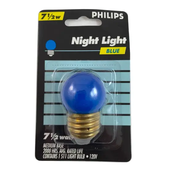 6pk - Philips 7.5w S11 Blue Incandescent Night Light Bulb- E26 Base {1}