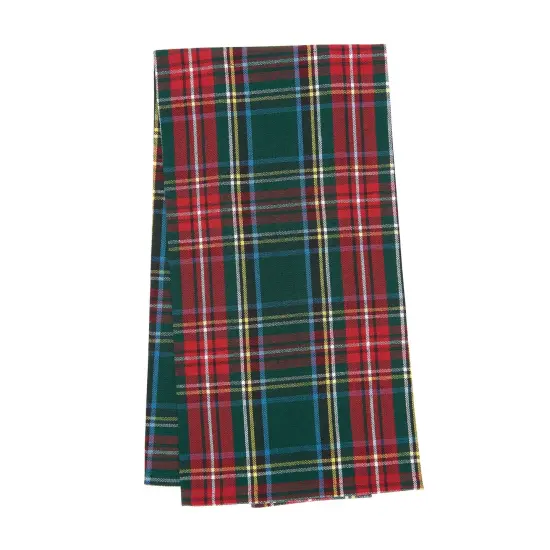 27" x 18" Weston Plaid Fall Woven Christmas Kitchen Dish Towel Decor Decoration Red Yellow Blue Plaid {1}