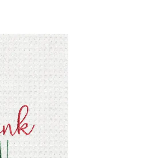 Thank You Santa Embroidered Waffle Weave Kitchen Towel {4}