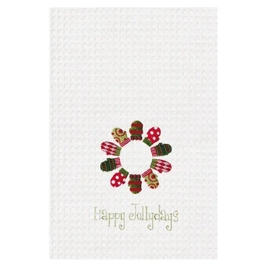 Happy Jollydays Waffle Weave Kitchen Towel {1}