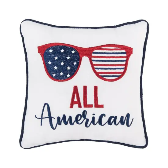 "All American" Sunglasses Petite Accent Pillow, 10" x 10" {1}