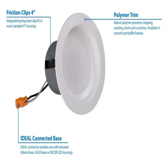 NICOR 4in. LED Downlight 644Lm 2700K in Aged Copper Round Recessed Light {6}