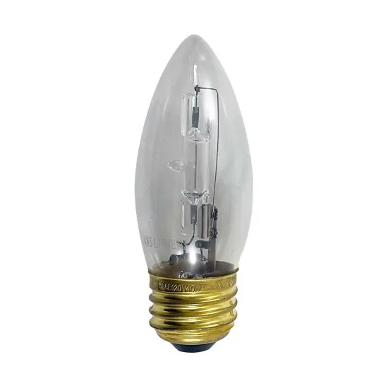 GE 40w 120v B10 E26 Base Halogen Chandelier Bulb Warm White {1}