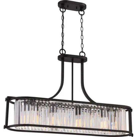 Nuvo Krys 4-Light Trestle Island Pendant w/ Crystal Accent in Aged Bronze Finish {1}