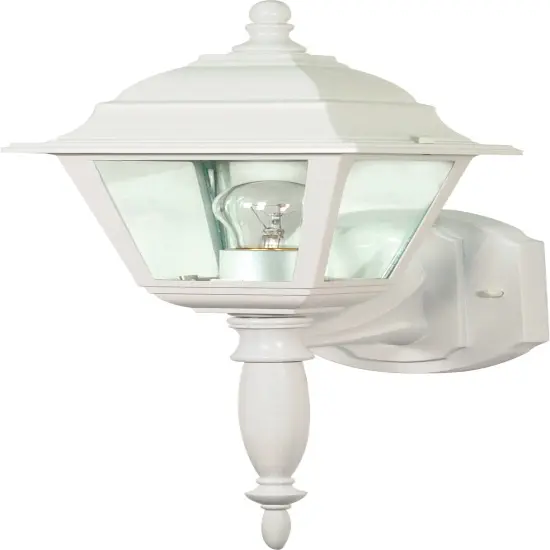 Nuvo Briton 1-Light 18" Wall Lantern Fixture w/ Clear Seed Glass in White Finish {1}
