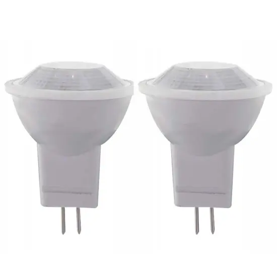 2Pk - Satco 2w 12v MR11 LED Bi Pin GU4 Flood 100 Lumens 3000k Warm White {1}