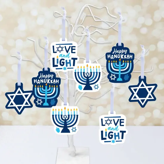 Big Dot of Happiness Hanukkah Menorah - Chanukah Holiday Decorations - Tree Ornaments - Set of 12 {3}