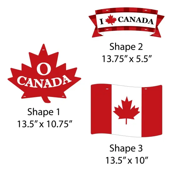 Big Dot of Happiness Canada Day - Hanging Porch Canadian Party Outdoor Decorations - Front Door Decor - 3 Piece Sign {7}