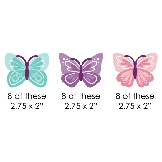 Big Dot of Happiness Beautiful Butterfly - DIY Shaped Floral Baby Shower or Birthday Party Cut-Outs - 24 Count {3}
