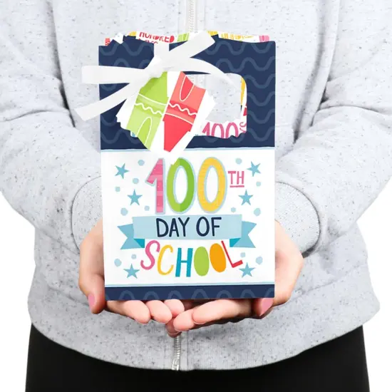 Big Dot of Happiness Happy 100th Day of School - 100 Days Party Favor Boxes - Set of 12 {6}
