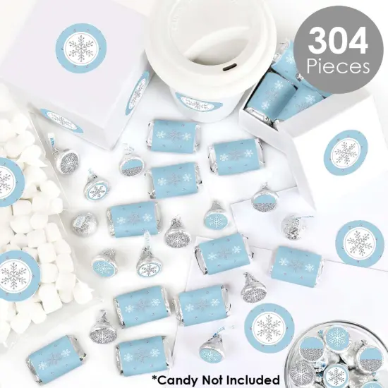 Big Dot of Happiness Winter Wonderland - Snowflake Holiday Party and Winter Wedding Candy Favor Sticker Kit - 304 Pieces {3}