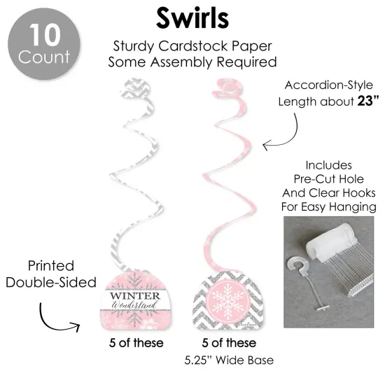 Big Dot of Happiness Pink Winter Wonderland Holiday Snowflake Birthday Party and Baby Shower Supplies Decoration Kit Decor Galore Party Pack 51 Pc {6}