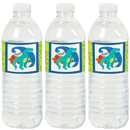Big Dot of Happiness Roar Dinosaur - Dino Mite T-Rex Baby Shower or Birthday Party Water Bottle Sticker Labels - Set of 20 {1}