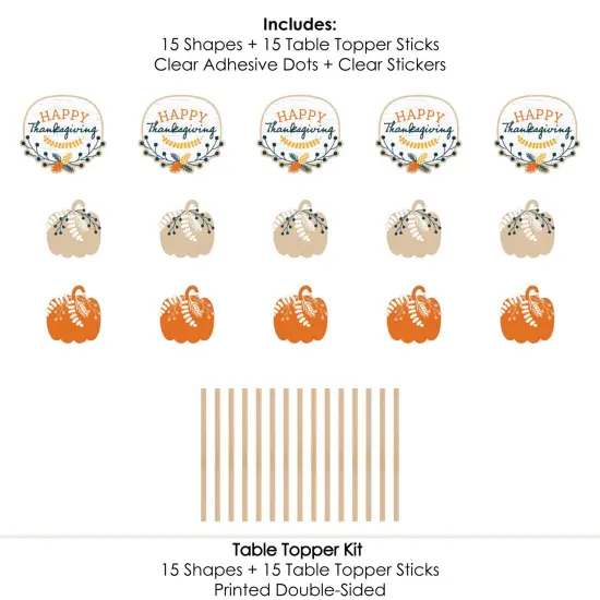 Big Dot of Happiness Happy Thanksgiving - Fall Harvest Party Centerpiece Sticks - Table Toppers - Set of 15 {7}